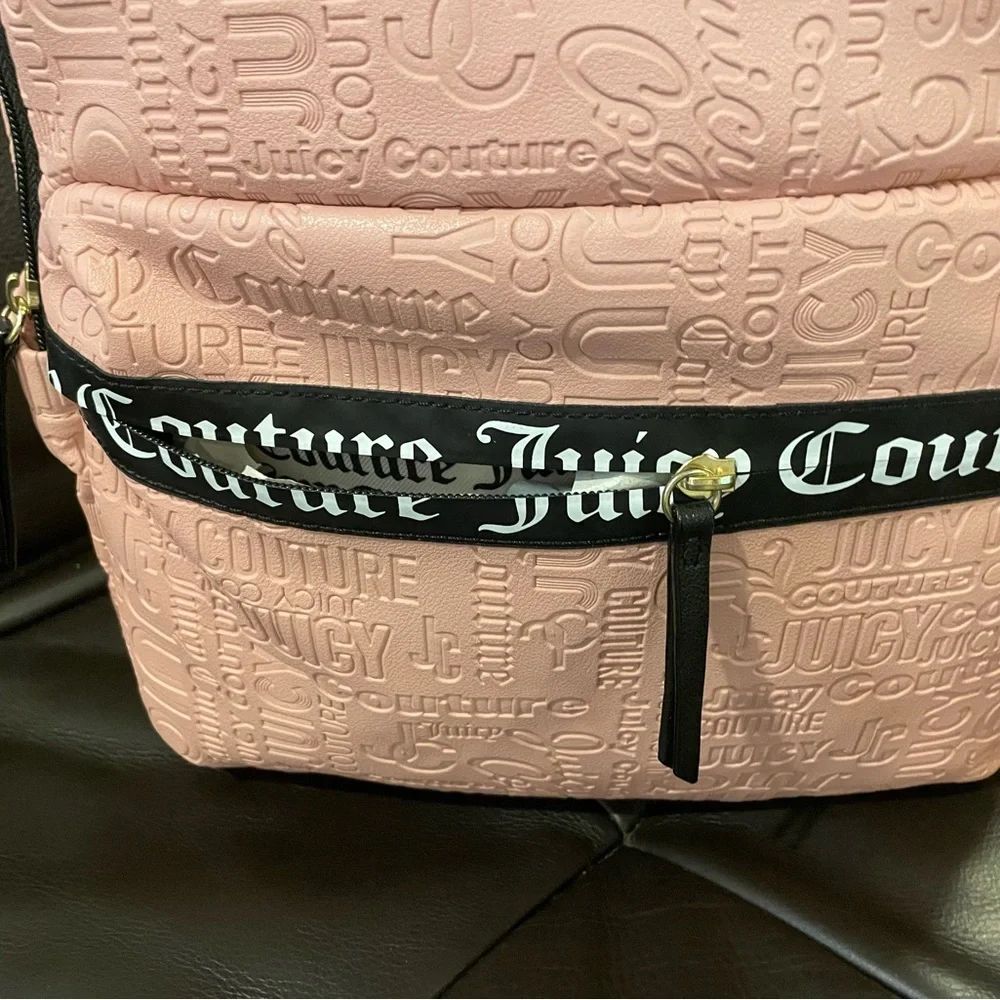 RARE PINK JUICY Couture Embossed Signature “Our Zips Say It All” Backpack 💗